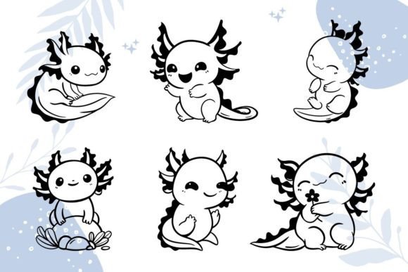 Axolotl Character SVG, Clipart