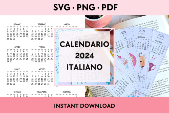 Calendario 2024 ITALIANO Graphics for Crafts