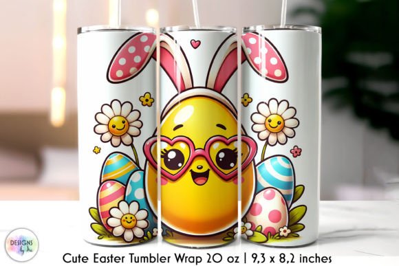 Cute Easter Chicken Tumbler Wrap Graphics