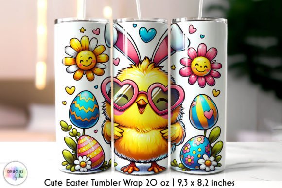 Cute Easter Chicken Tumbler Wrap Print