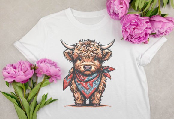 Cute Highland PNG Graphics for T-Shirt Designs