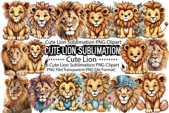 Cute Lion Sublimation Bundle