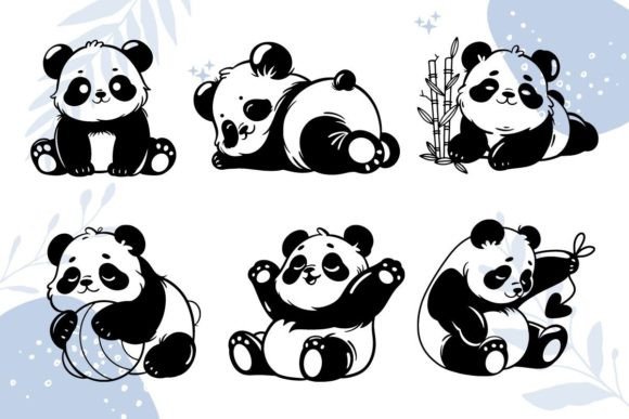 Cute Panda Character SVG: Graphics for Crafts