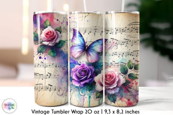 Distressed Tumbler with Butterfly PNG: Graphics for Tumbler Wraps