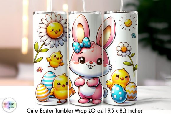 Easter Bunny Tumbler Wrap: Cute Bunny Graphics for Tumbler Wraps