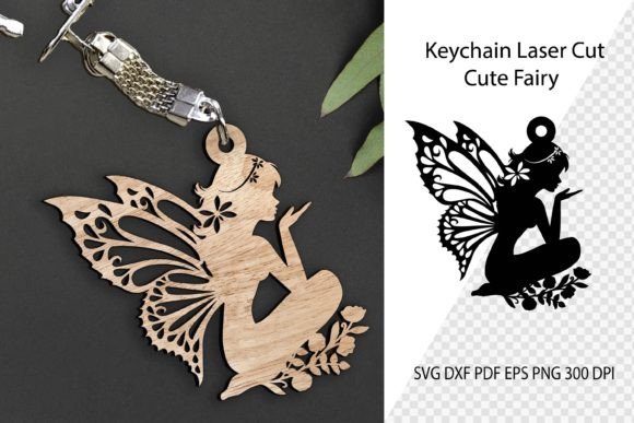 Fairy Laser Cut Keychain SVG for Keychains & Laser Cutting