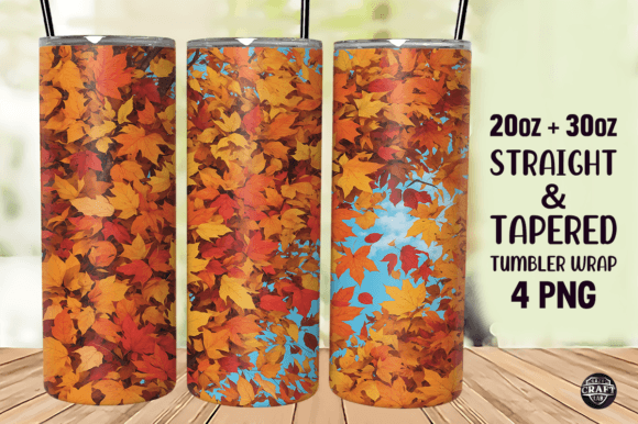 Fall Autumn Background Tumbler Wrap PNG Graphics