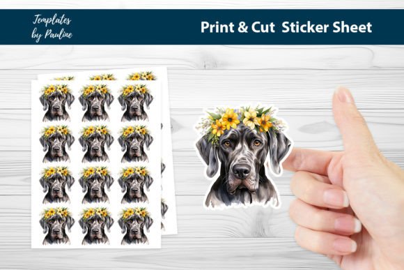 Great Danes Digital Sticker Sheet: Graphics & Print Templates