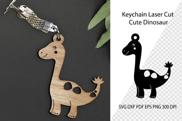 Keychain Laser Cut File.Dinosaur SVG