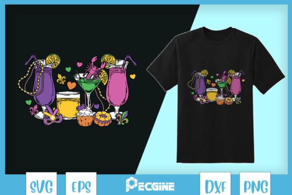 Mardi Gras Drinking Mardi Drink Crawfish Graphics