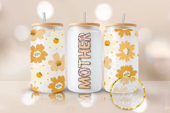 Mother Libbey Glass Floral UVDTF Wrap