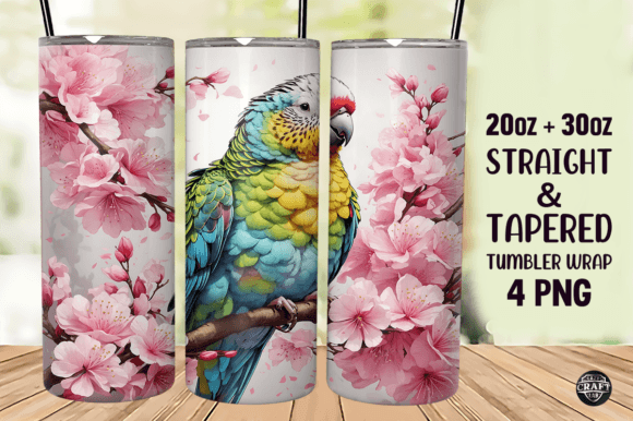 Parakeet Bird Tumbler Wrap 20oz Skinny Graphics