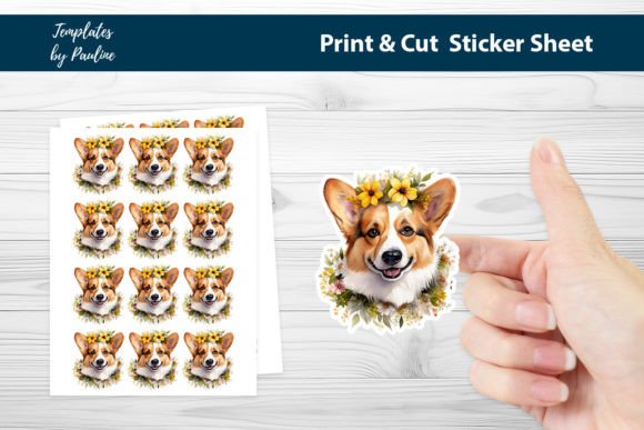 Pembroke Welsh Corgi Digital Sticker: Graphics & Print Templates