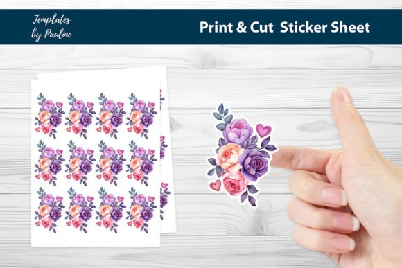 Purple Flower Printable Sticker Sheet