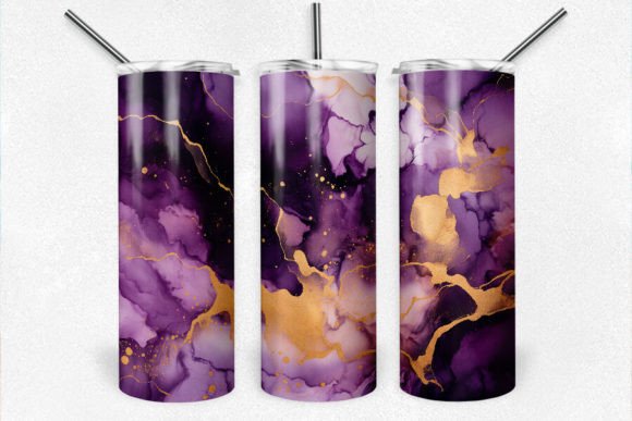Purple & Gold Alcohol Ink Graphics