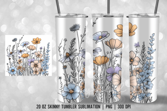 Wild Flowers Pastel Graphics for Crafts